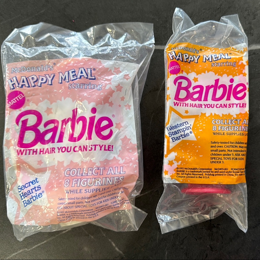 Barbie Happy Meal Collectible Toys -year 1992
